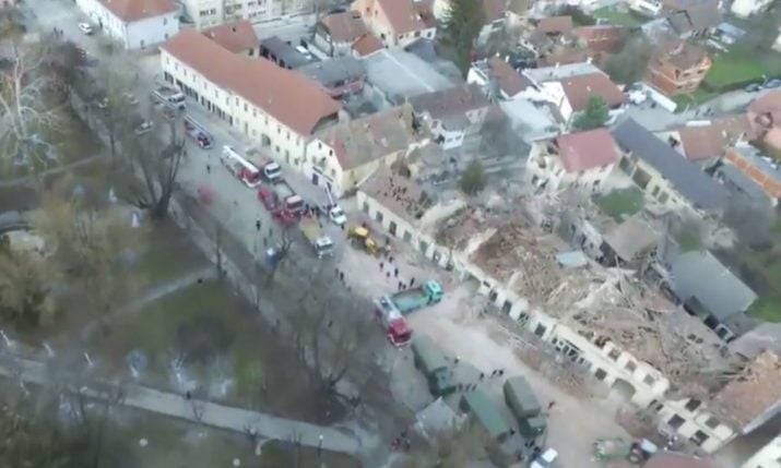 VIDEO: Ministry of the Interior publish aerial footage over Petrinja after the quake