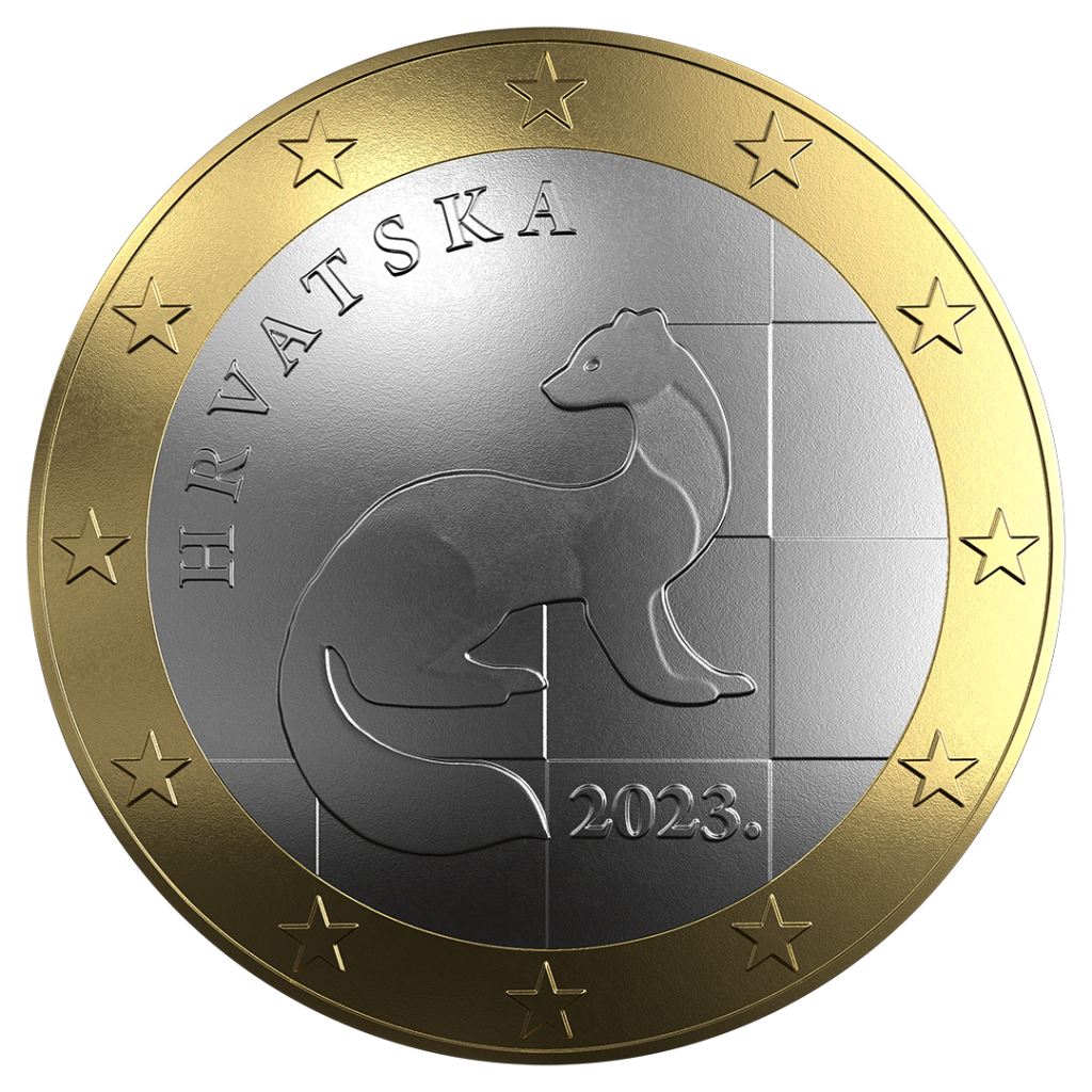 Design of Croatian national side of one euro coin selected Croatia Week