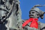 Neckties placed on statues in Zagreb as International Day of the Croatian invention is celebrated