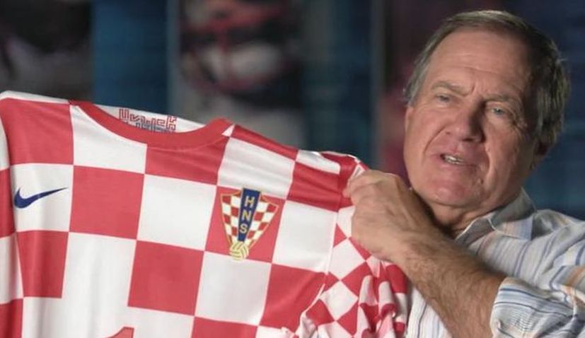 Bill Belichick proudly shows off his Croatian roots with flag on chest