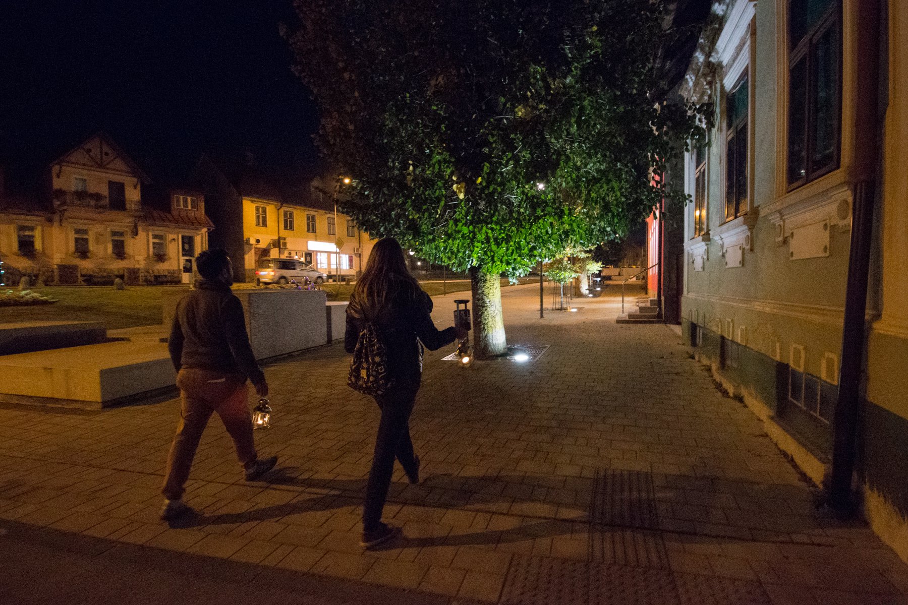 Walking at night in Delnice 