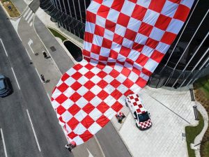 The tallest Croatian flag on the tallest building in Croatia