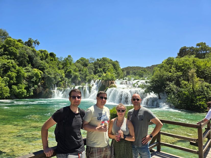 Krka National Park waterfalls visited by Nikola Tesla EV Rally Croatia