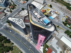 The tallest Croatian flag on the tallest building in Croatia