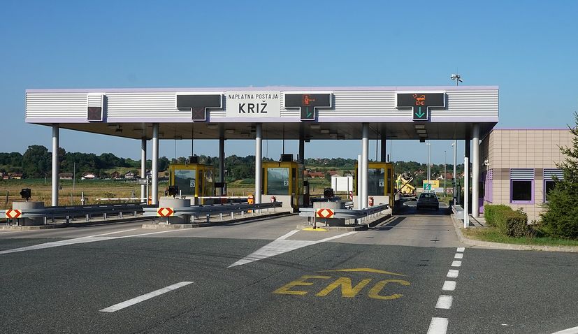 Toll booth on Croatian motorway 