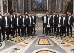 Pope Francis has audience with Croatia team at Vatican