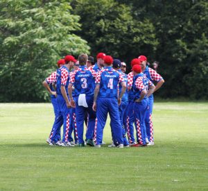 Croatia cricket team celebrates a wicket