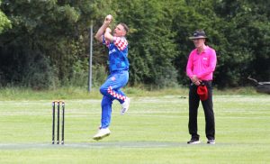 John Vujnovich bowling for Croatia cricket