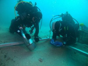 Sailing shipwreck near Cape Franina in Croatia