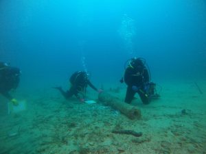 Sailing shipwreck near Cape Franina in Croatia