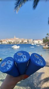 eco bin on Croatia beach