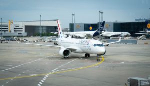 Airbus A220-300 on the Zagreb to Frankfurt route.