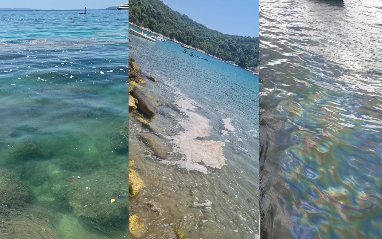 polluted sea in Croatia 