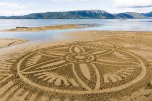 amazing sand art at the Neretva River mouth