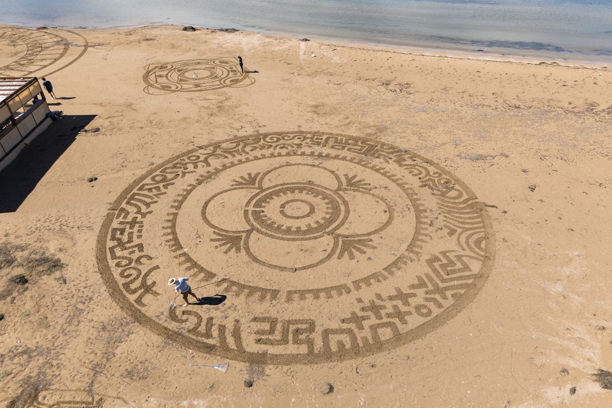 amazing sand art at the Neretva River mouth 
