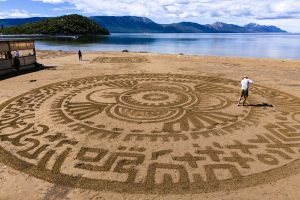 amazing sand art at the Neretva River mouth