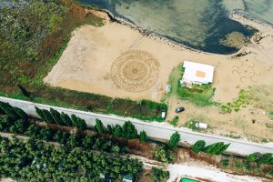 amazing sand art at the Neretva River mouth