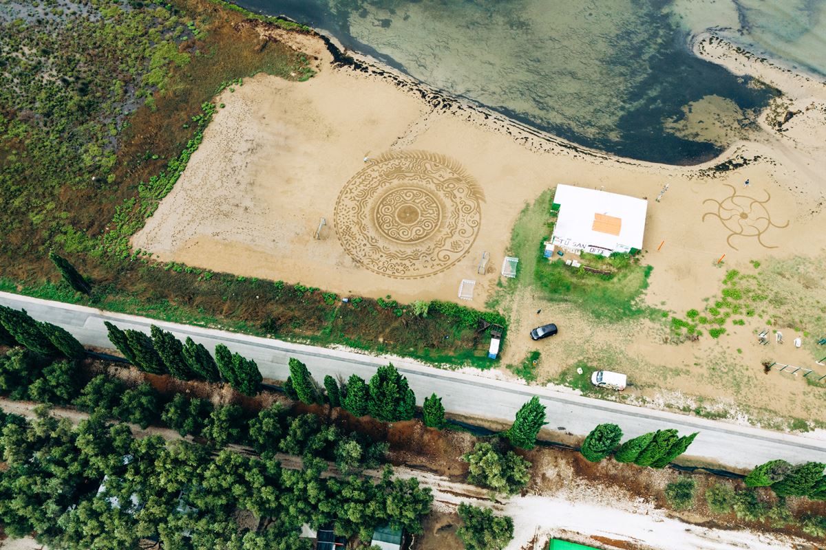 amazing sand art at the Neretva River mouth 
