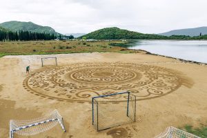 amazing sand art at the Neretva River mouth