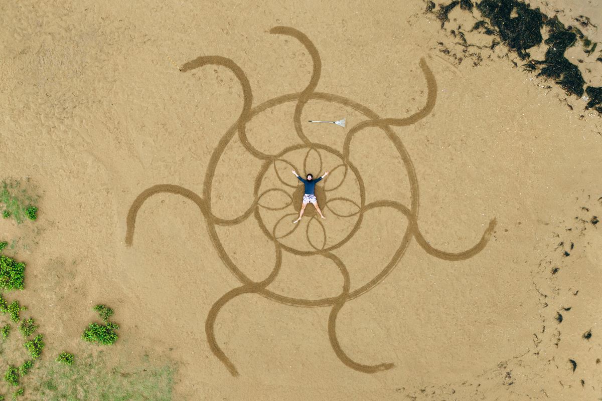 amazing sand art at the Neretva River mouth 
