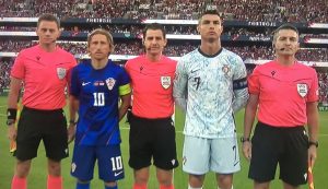 Croatia’s Luka Modric and Cristiano Ronaldo