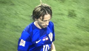 luka Modric playing for Croatia blue kit