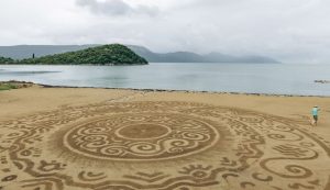 amazing sand art at the Neretva River mouth