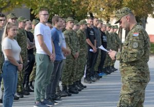 voluntary military training at the Basic Military Training Battalion of the “Fran Krsto Frankopan” Training and Doctrine Command of the Croatian Army in Požega.