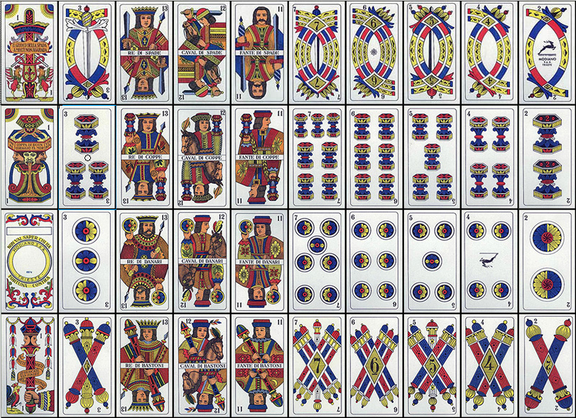 Italian deck of cards for briškula