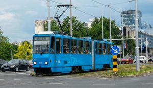 Zagreb blue tram