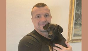 Cro Cop with stray dog