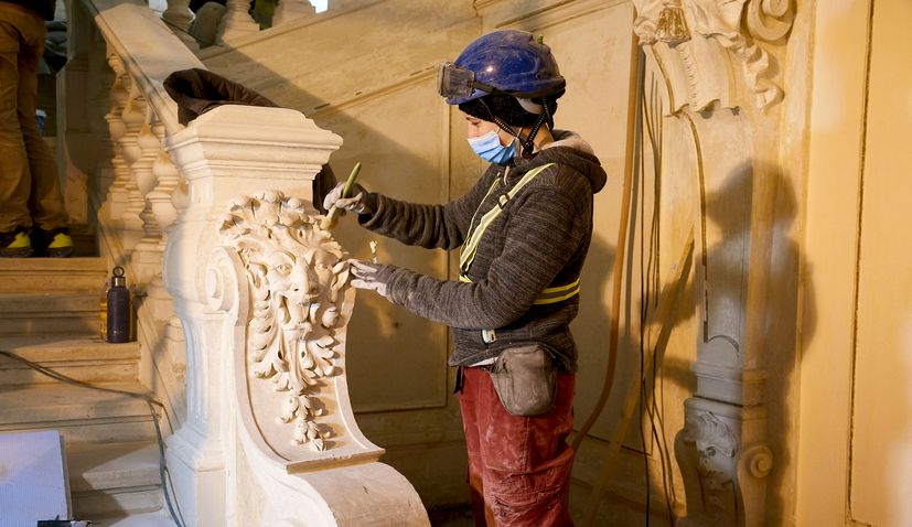 The amazing restoration of the 130-year-old grand staircase at Croatian Music Institute