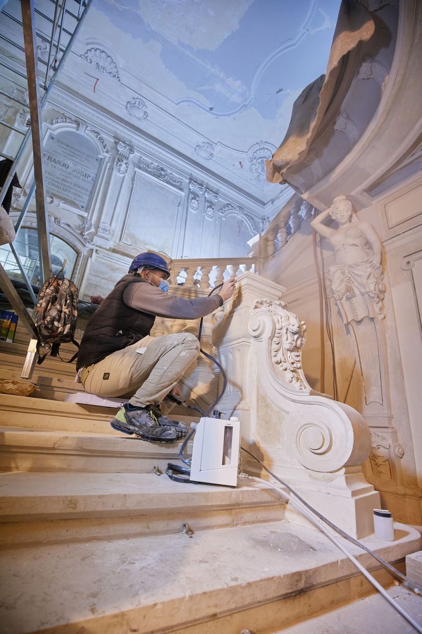 grand staircase at Croatian Music Institute
