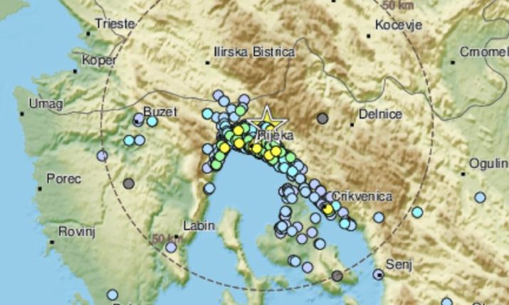 Moderate earthquake recorded near Rijeka 