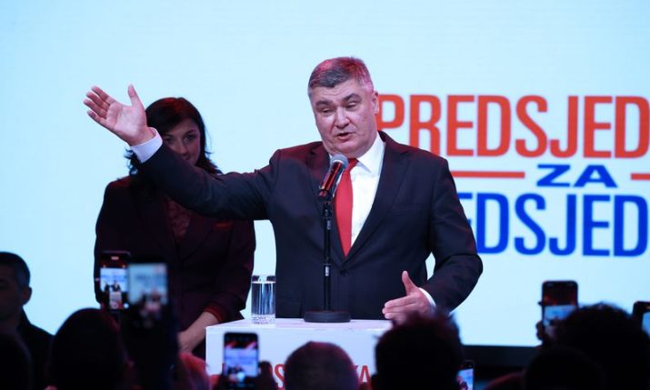 Croatian presidential election goes to runoff as Milanović falls just short of majority