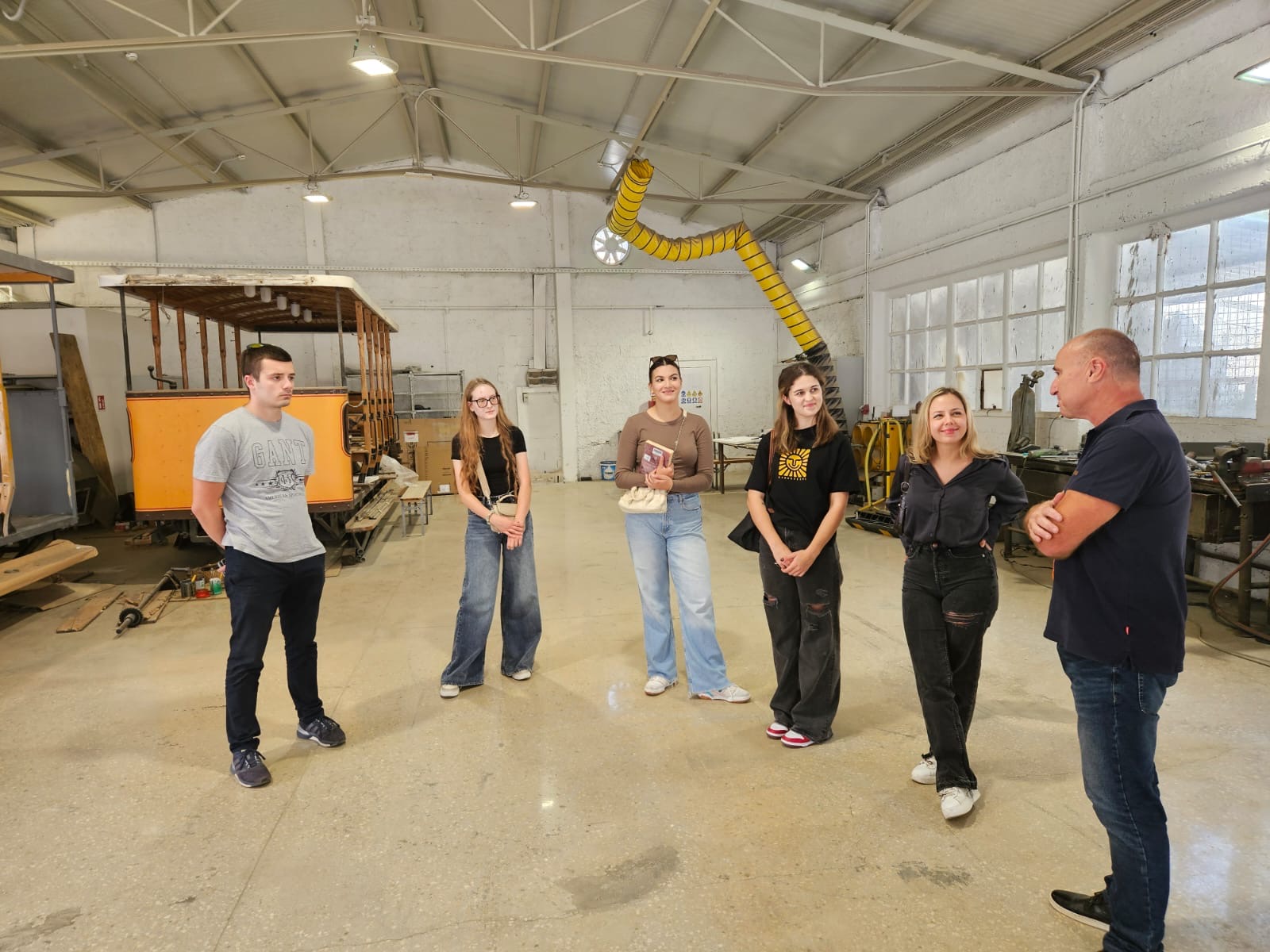 RIT Croatia students visiting the dubrovnik tram restauration site